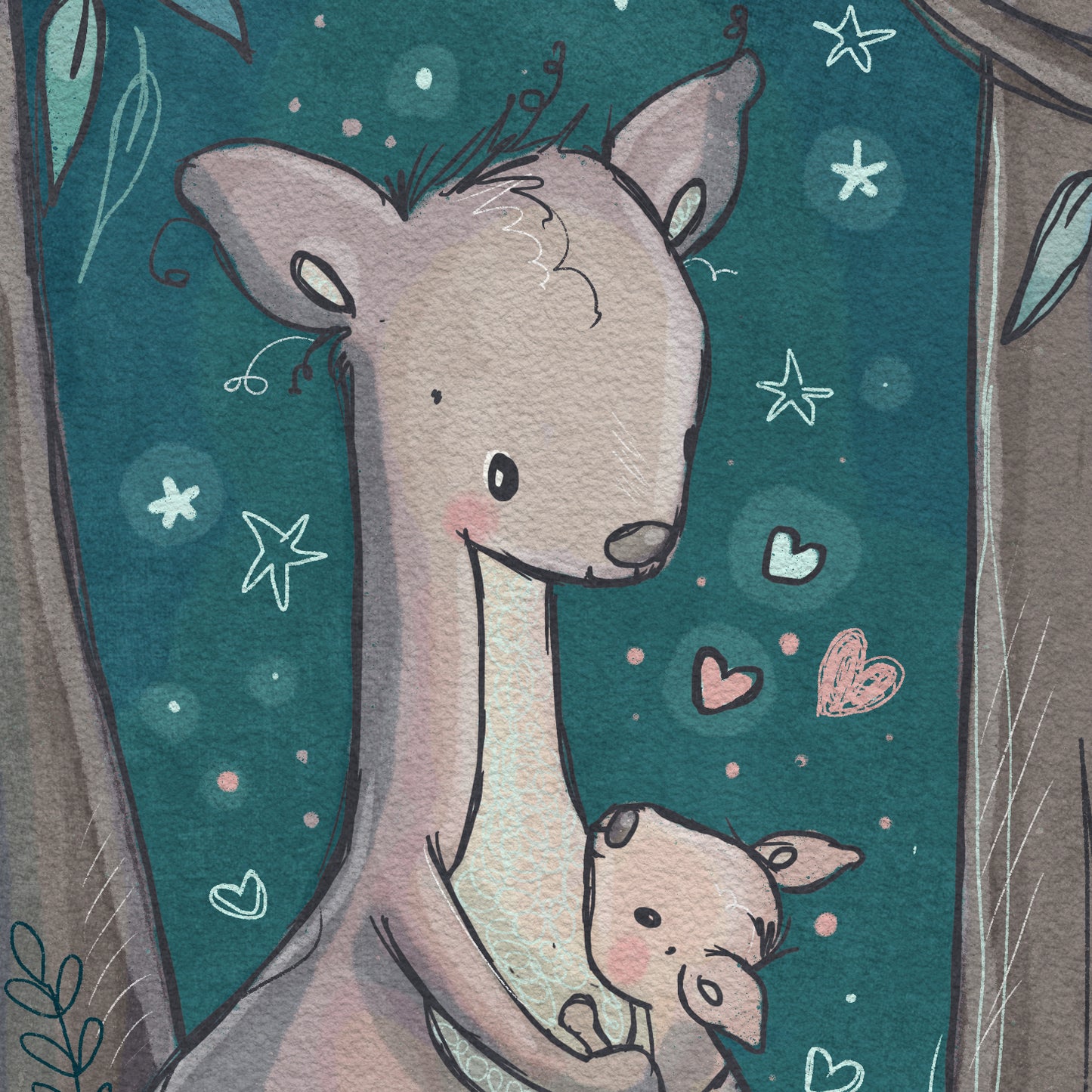 'Baby Joey' Children's Wall Art Print