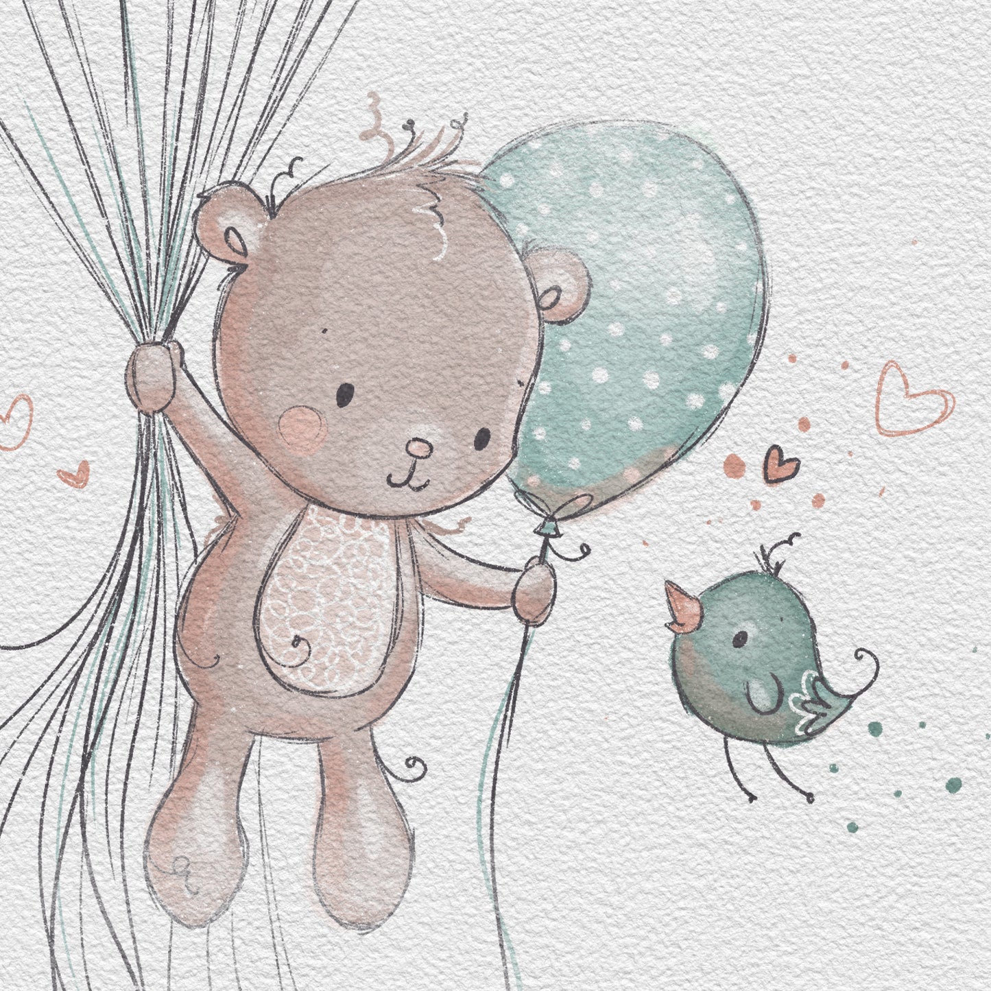 'Bear in the Sky' Children's Wall Art Print