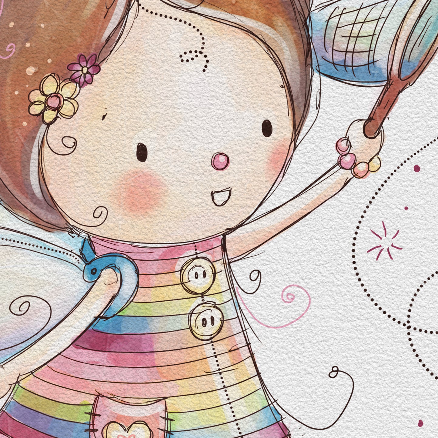 'Catching Butterflies' Children's Wall Art Print