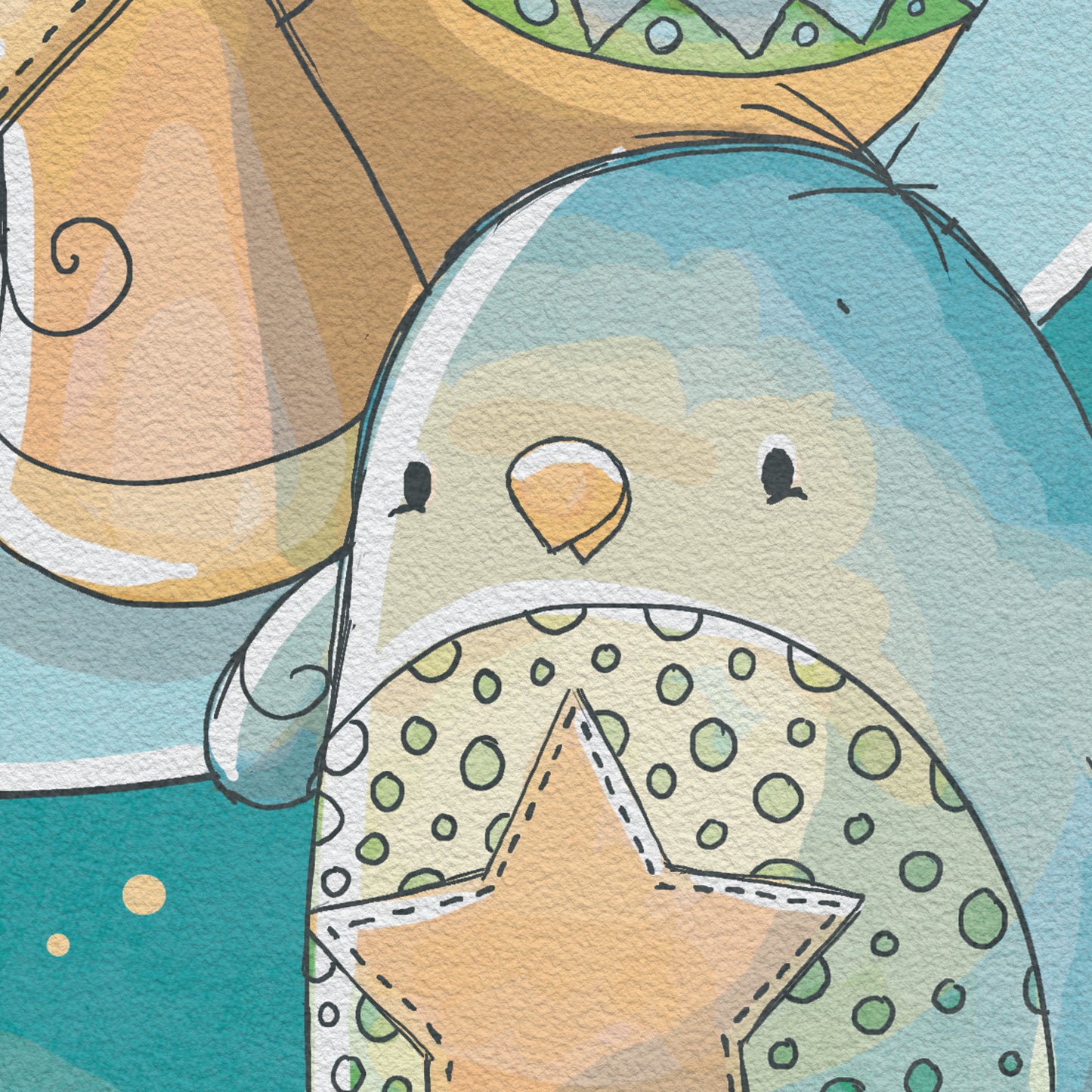 'Hanging Stars' Children's Wall Art Print