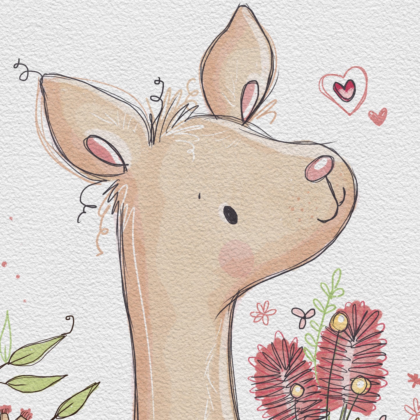 'Kangaroo & Galah' Children's Wall Art Print
