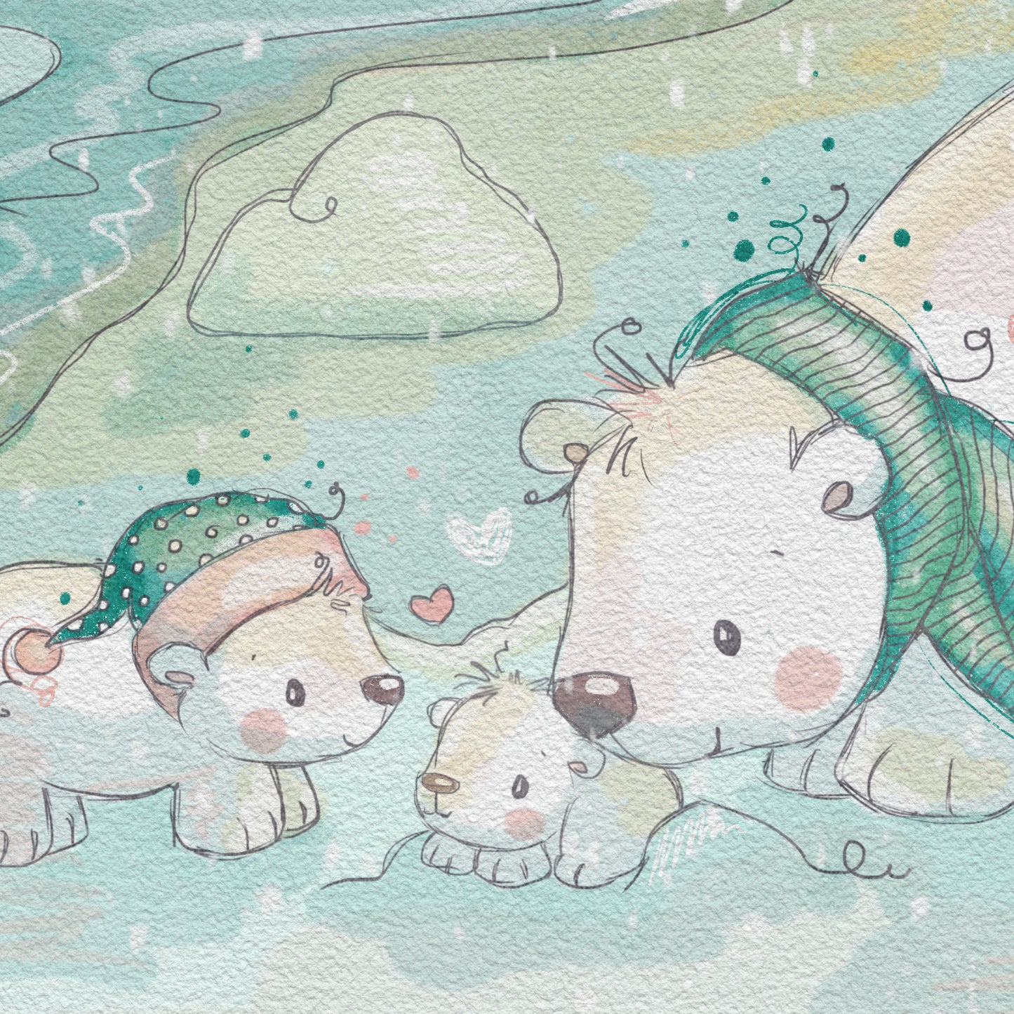 'Polar Bear Sunrise' Children's Wall Art Print