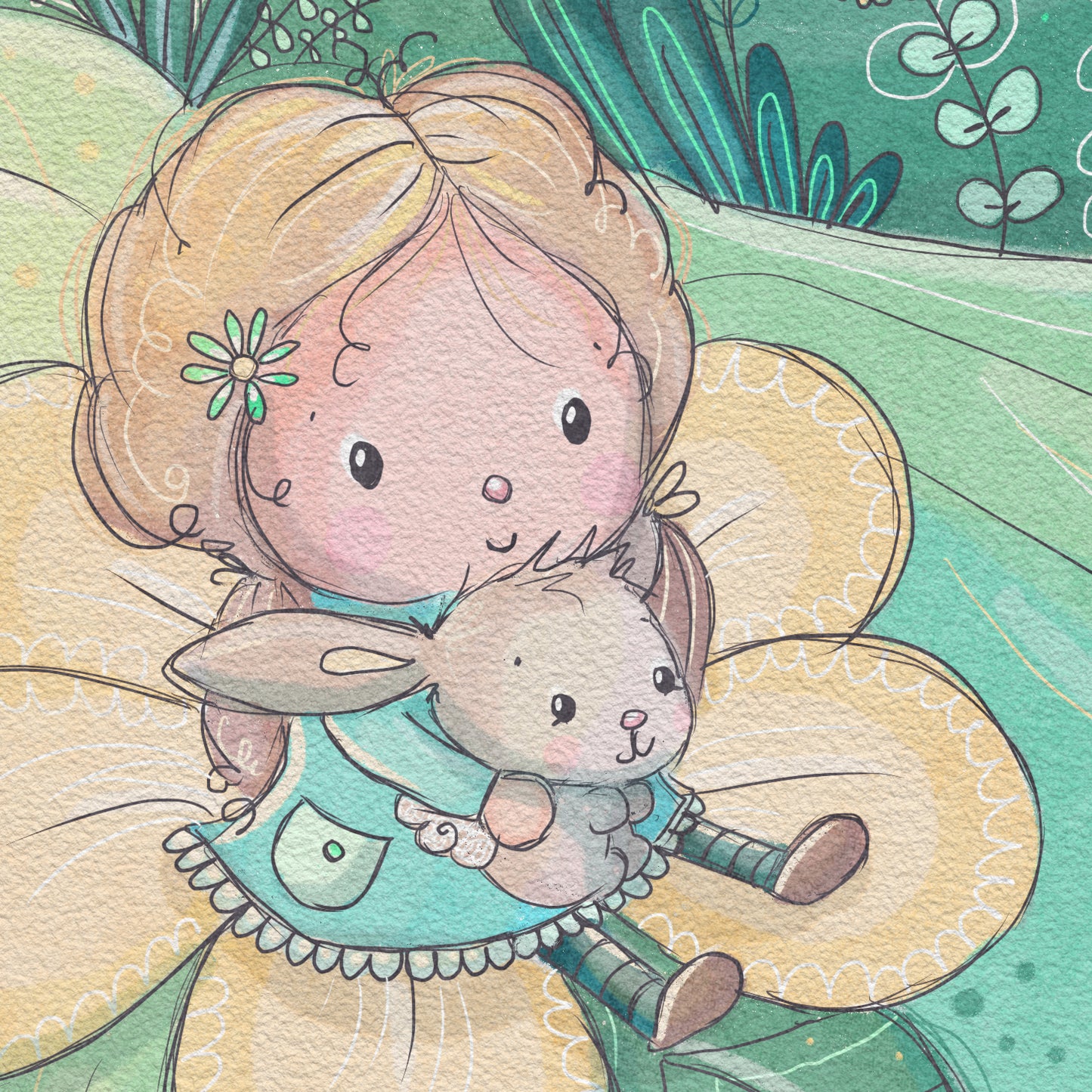 'Flower River' Children's Wall Art Print