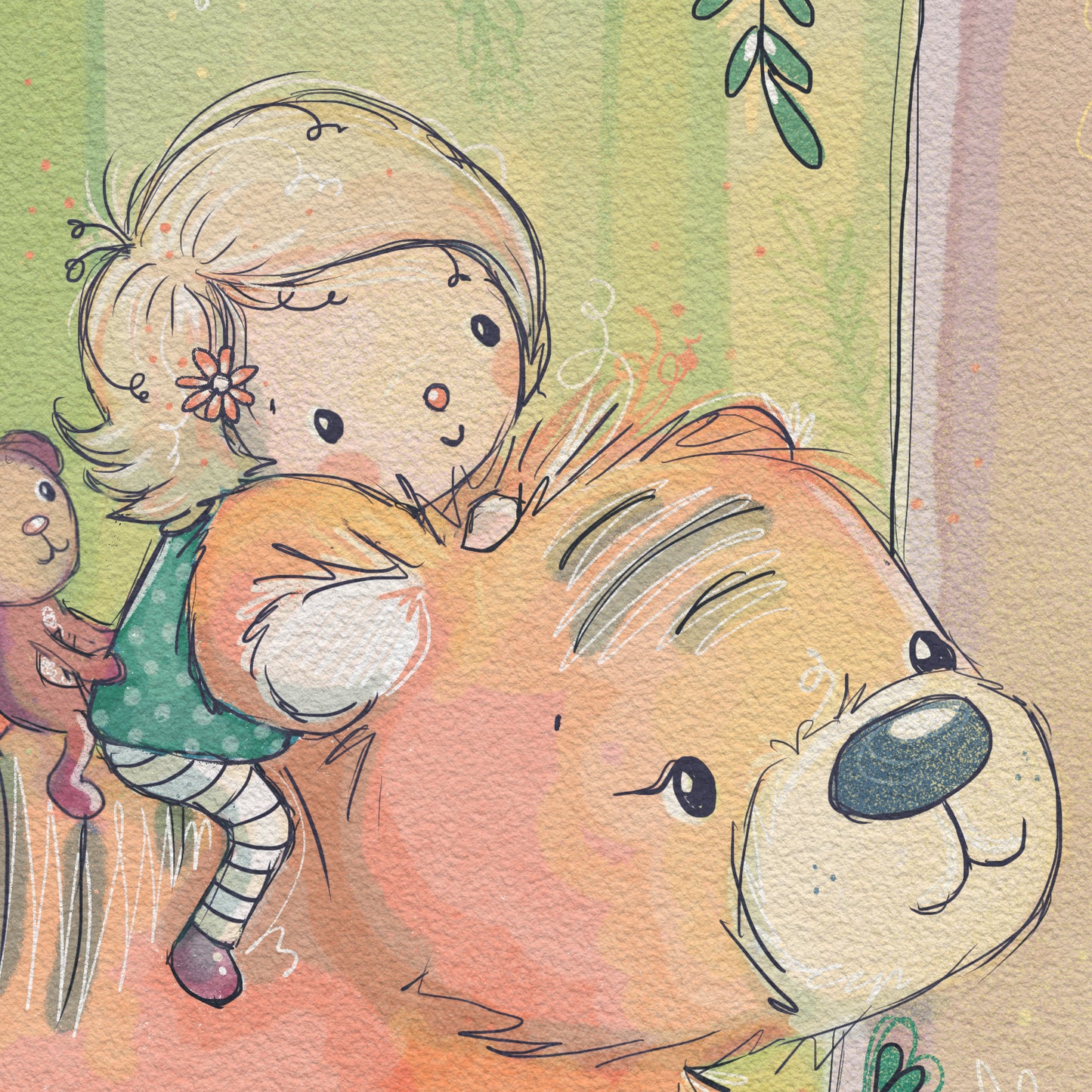 'Tiger Girl' Children's Wall Art Print