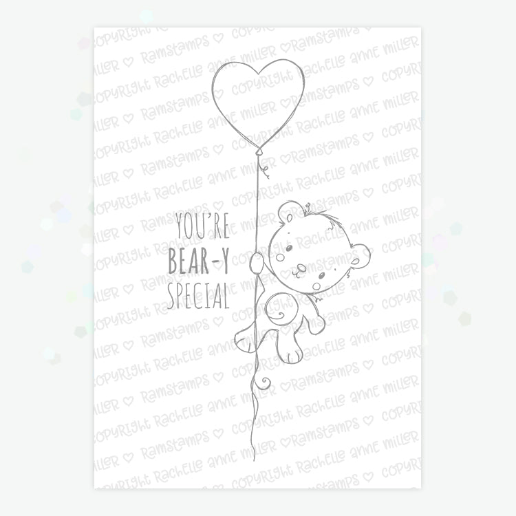 'Animal Valentines - Bear' Digital Stamp
