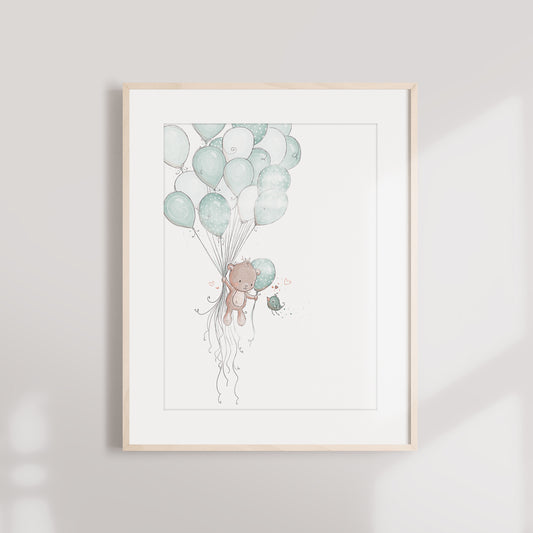 'Bear in the Sky' Children's Wall Art Print