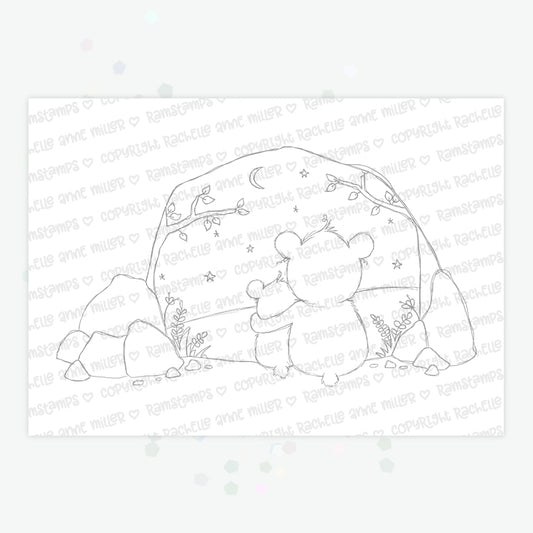 'Starry Night Bears' Digital Stamp