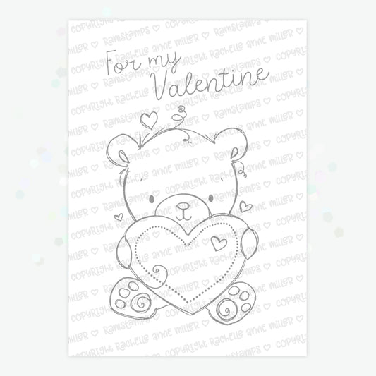 'Valentine Bear' Digital Stamp