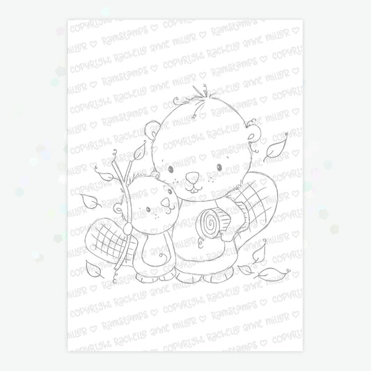 'Canadian Beavers' Digital Stamp