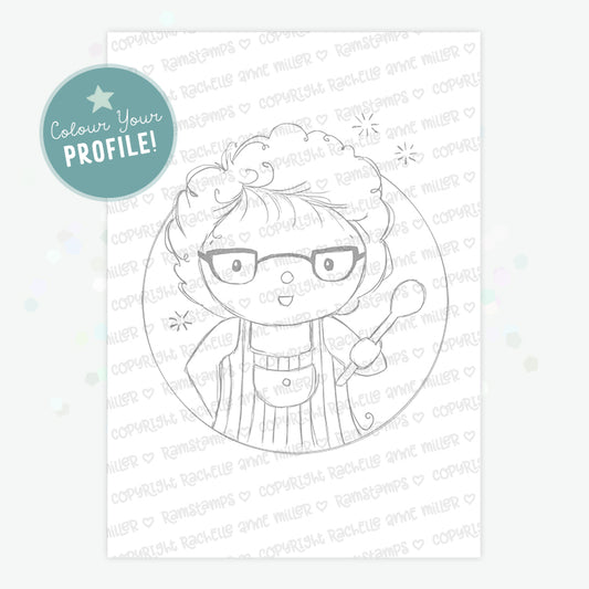 'Chef Betty' Profile Digital Stamp