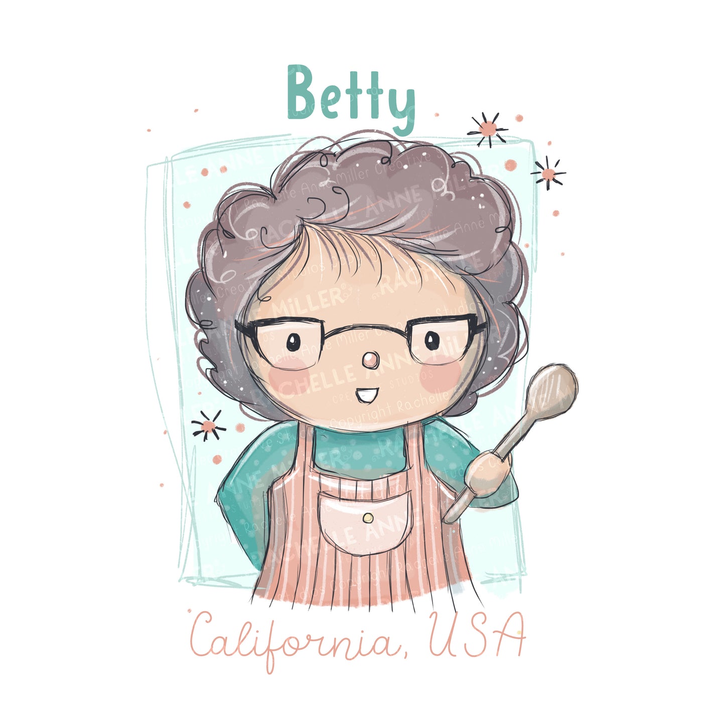 'Chef Betty' Profile Digital Stamp
