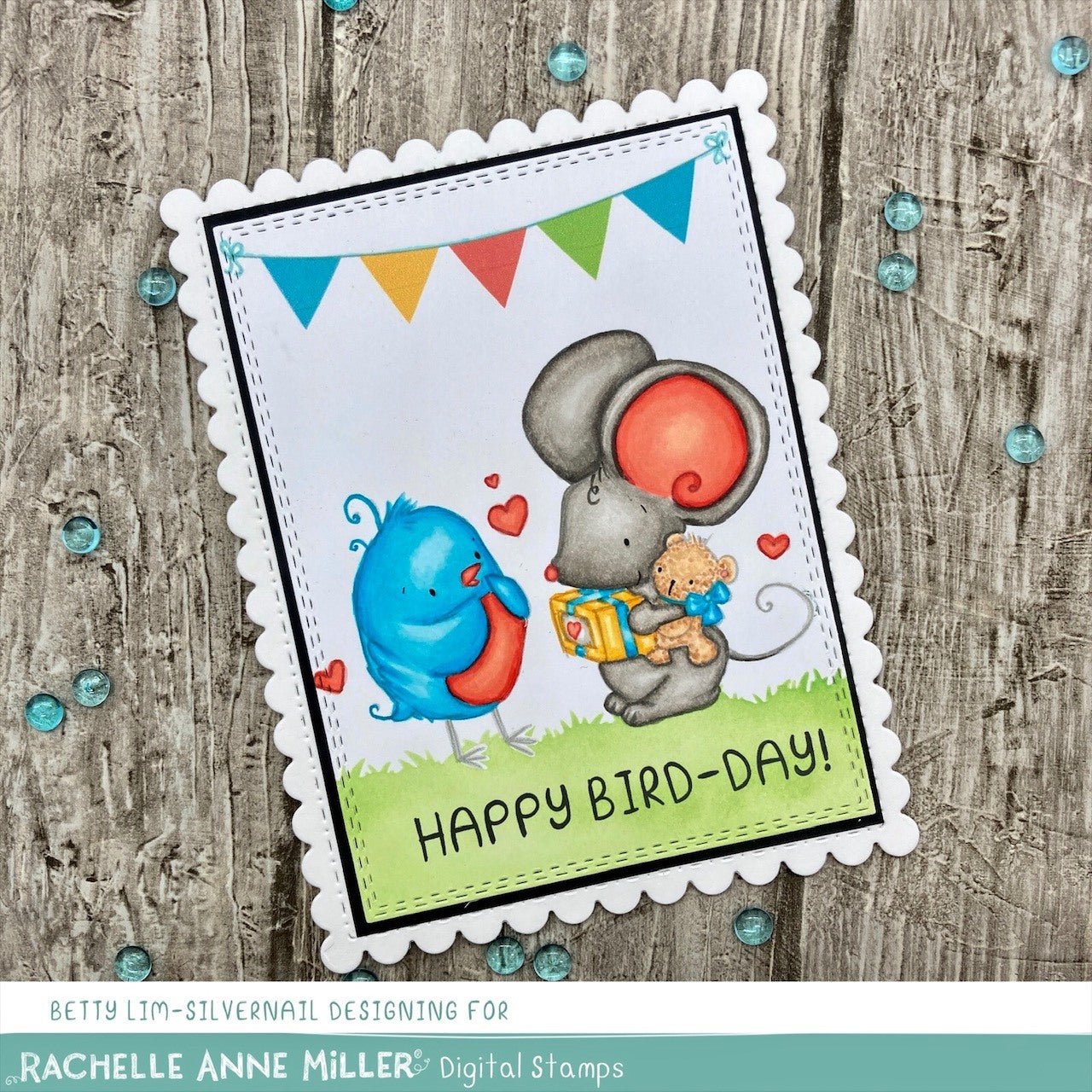 'Birthday Bird' Digital Stamp