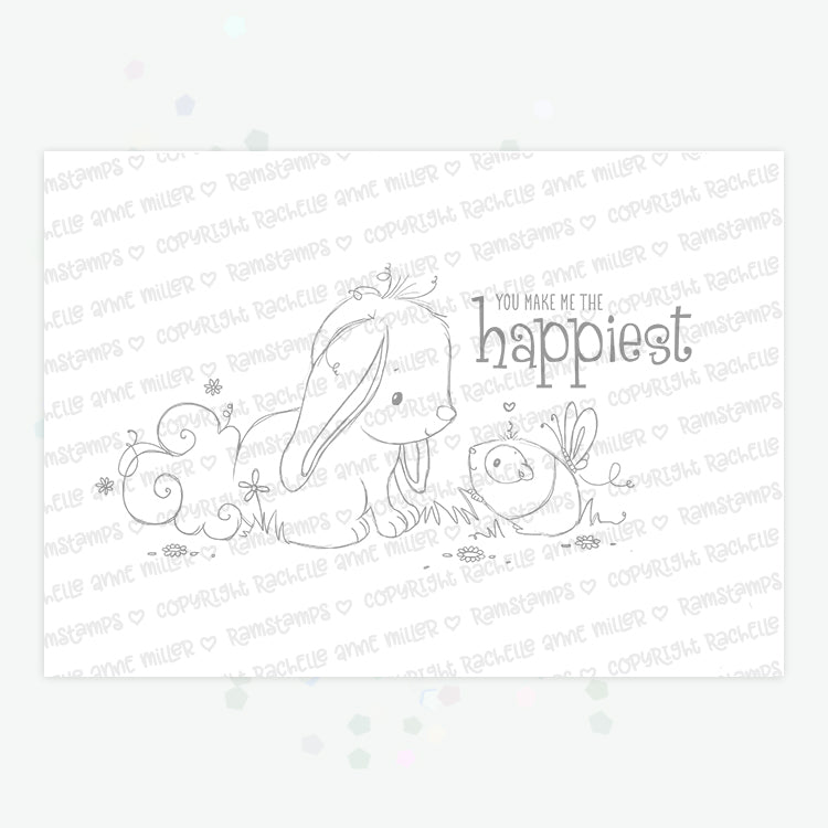 'Bunny & Guinea: Smile' Digital Stamp