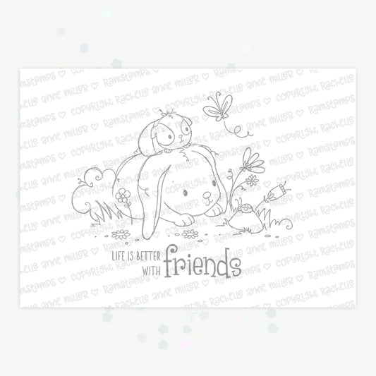 'Bunny & Guinea: Ladybug' Digital Stamp