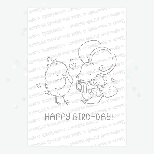 'Birthday Bird' Digital Stamp