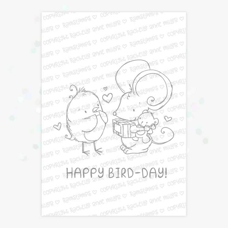'Birthday Bird' Digital Stamp