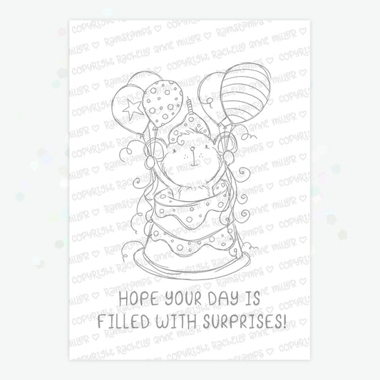 'Birthday Mouse' Digital Stamp
