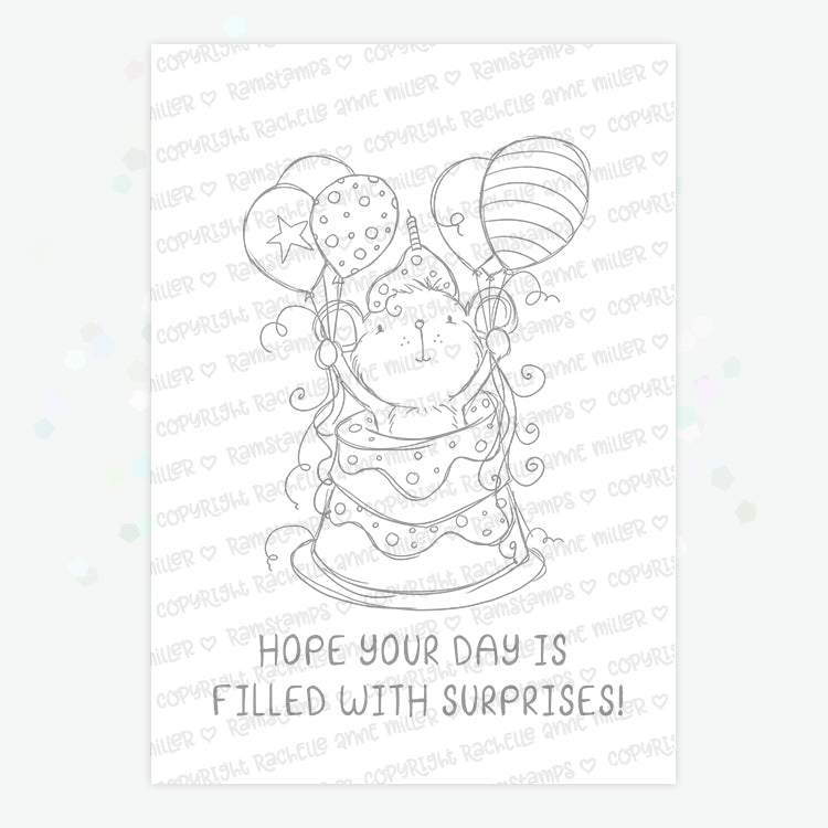 'Birthday Mouse' Digital Stamp
