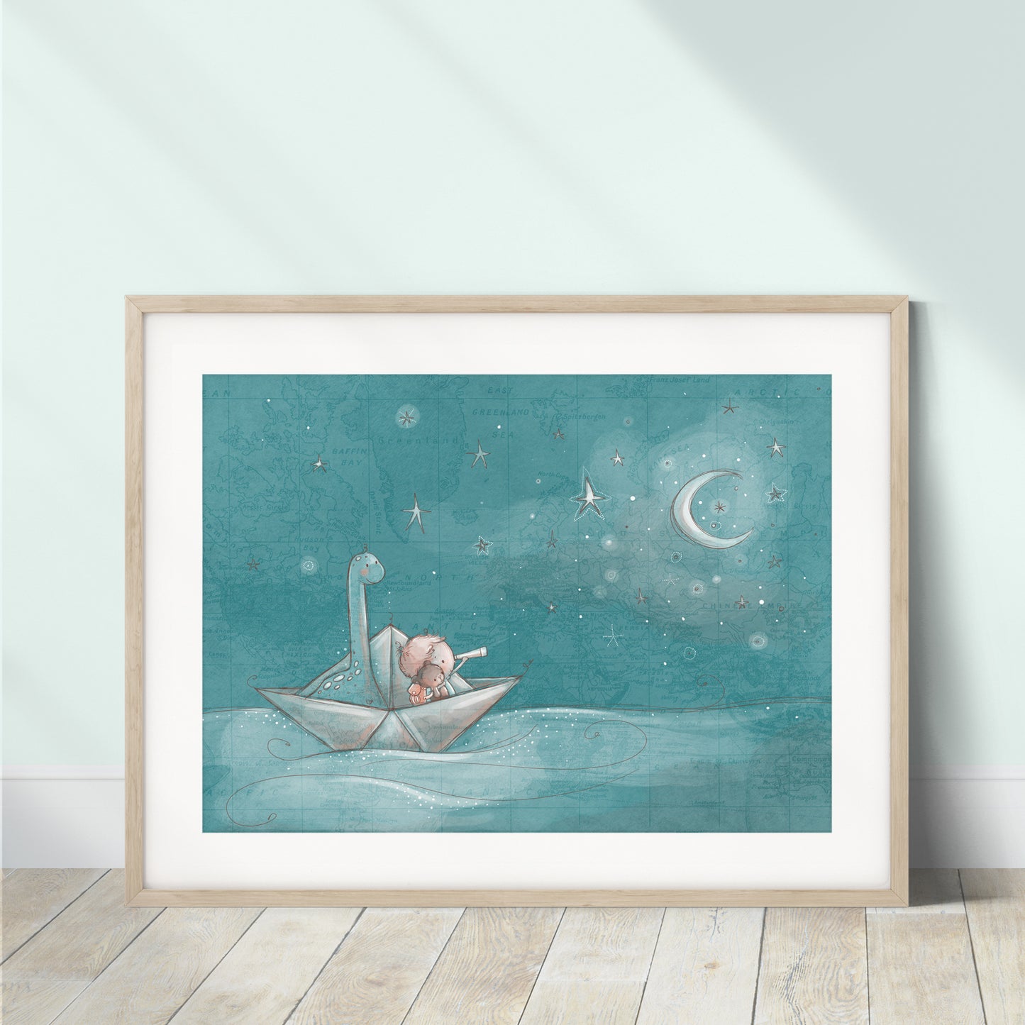 'Paper Boat Adventure (Boy)' Children's Wall Art Print