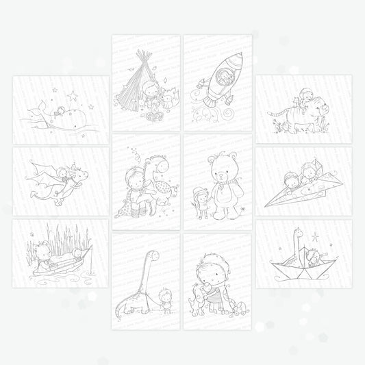 'Boys Bestsellers' Digital Stamp Set (12 Stamps)