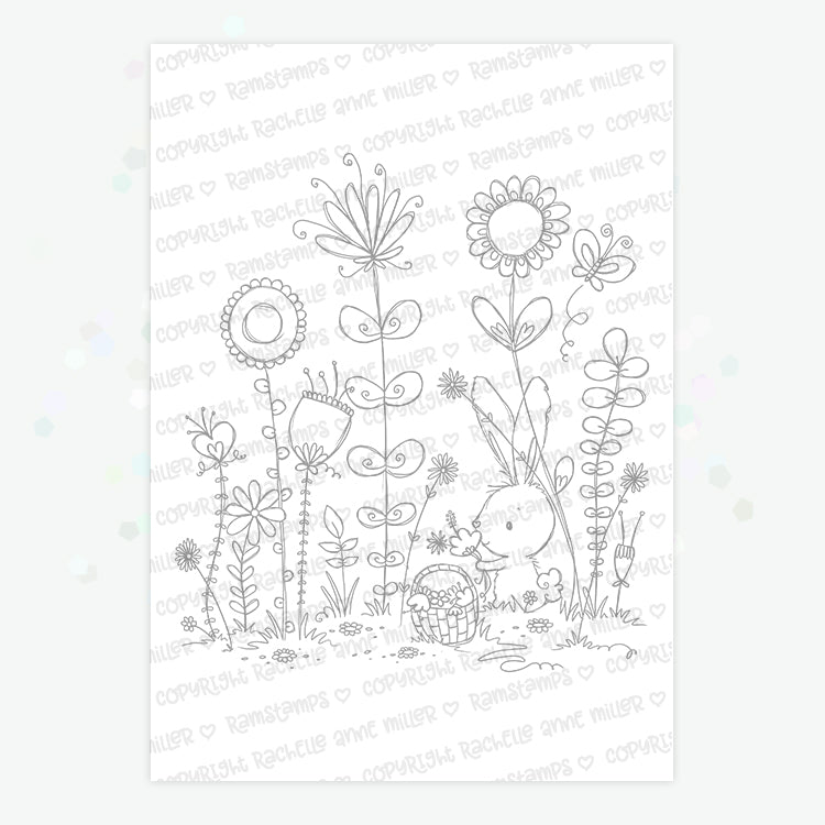 'Bunny Garden' Digital Stamp