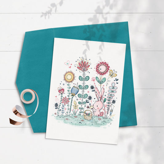 Bunny Garden Greeting Card