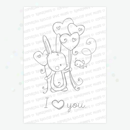 'Bunny Balloons' Digital Stamp