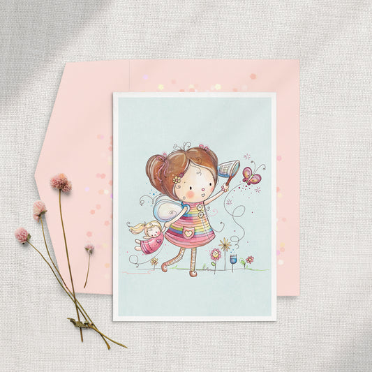 'Personalized Butterfly Birthday' 5x7 Greeting Card