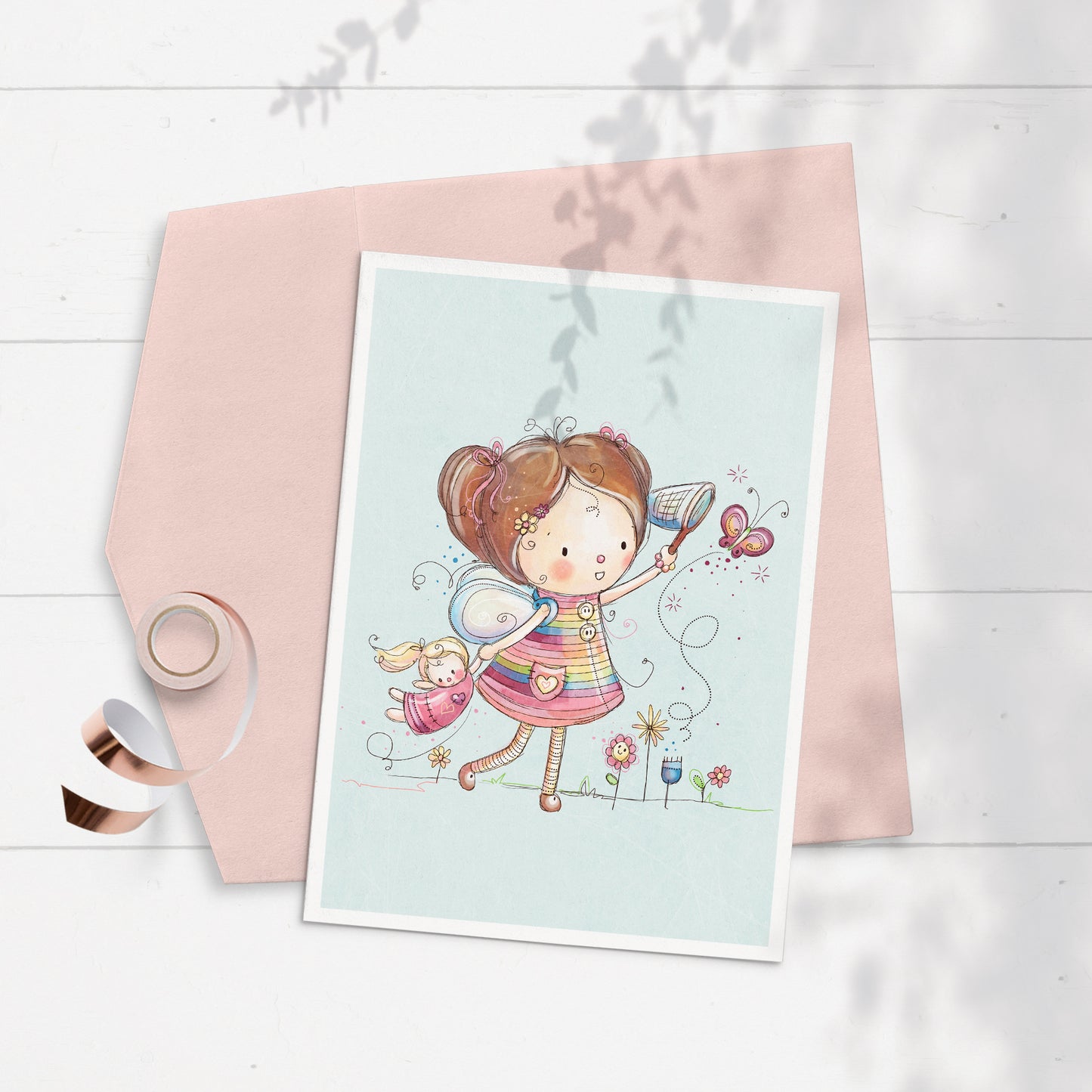 'Personalized Butterfly Birthday' 5x7 Greeting Card