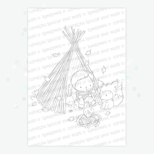 'Woodland Camping' Digital Stamp