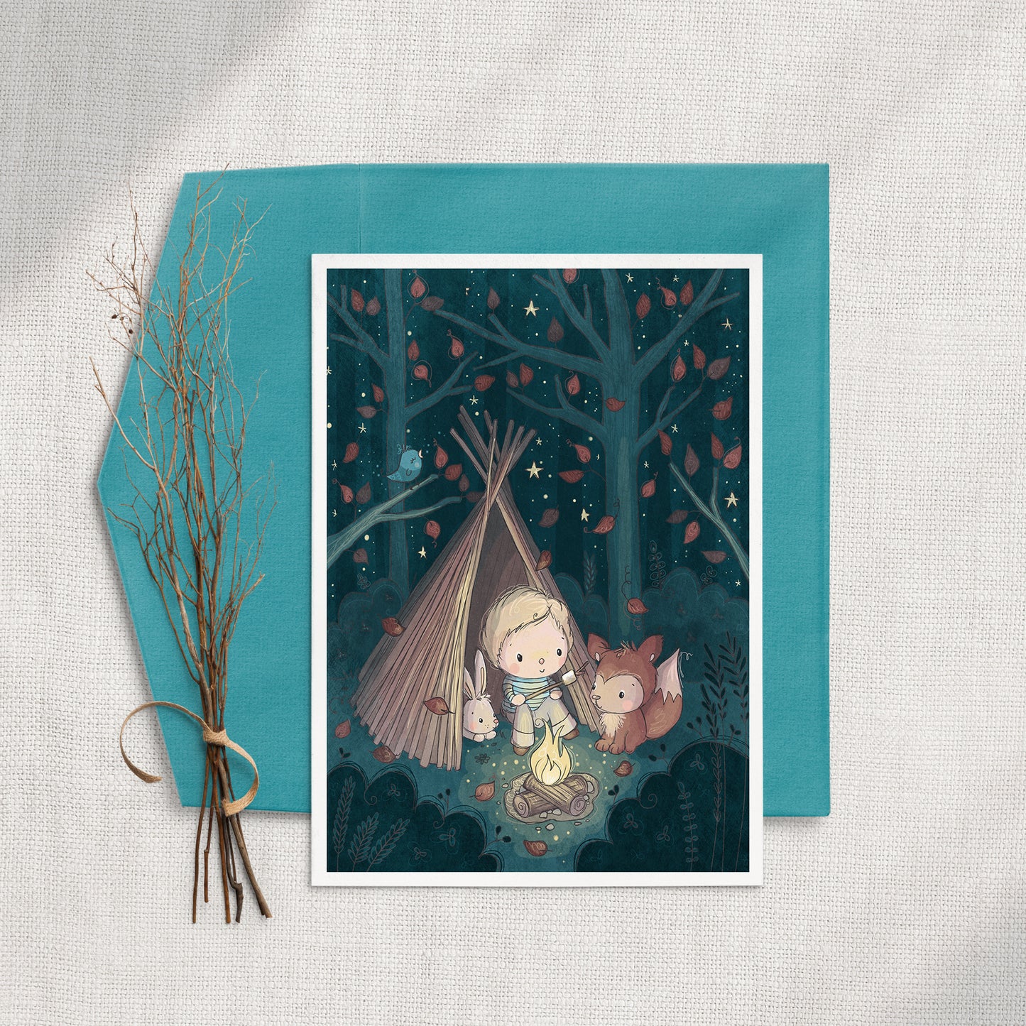 Woodland Camping 5x7 Greeting Card