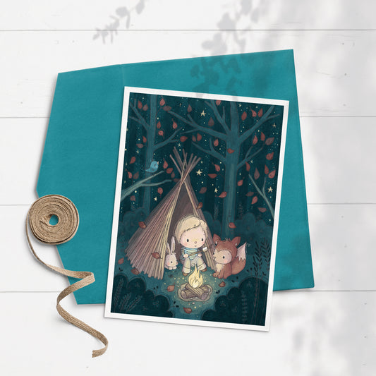 Woodland Camping 5x7 Greeting Card