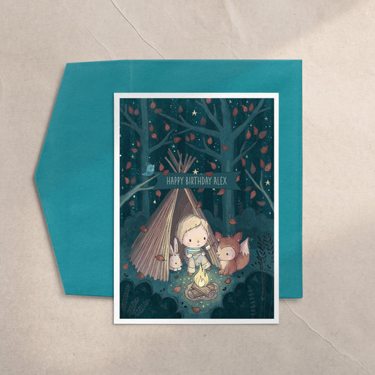 Woodland Camping 5x7 Greeting Card