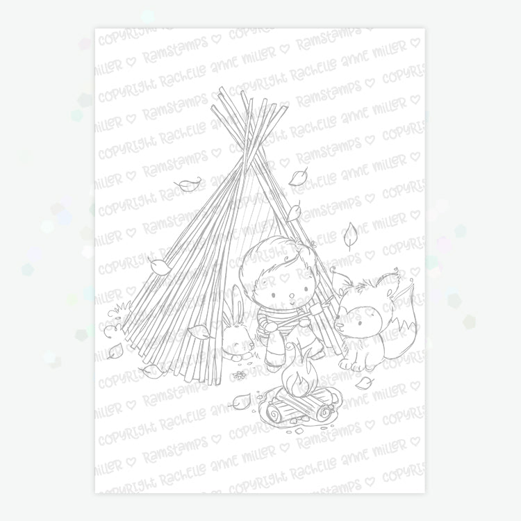 'Woodland Camping' Digital Stamp
