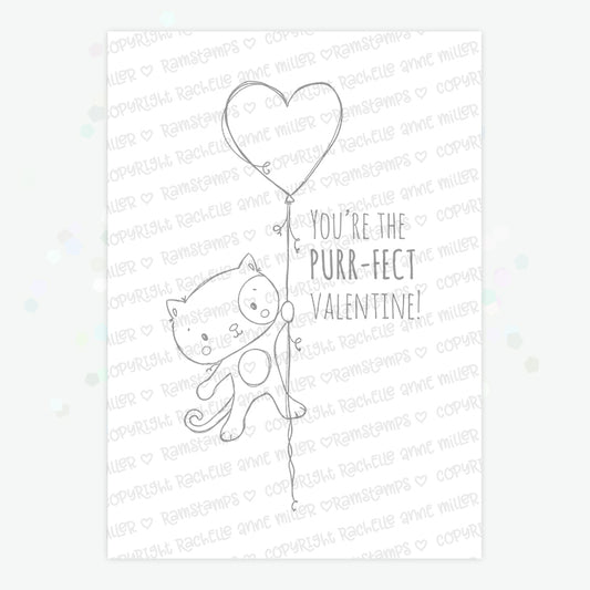 'Animal Valentines - Cat' Digital Stamp