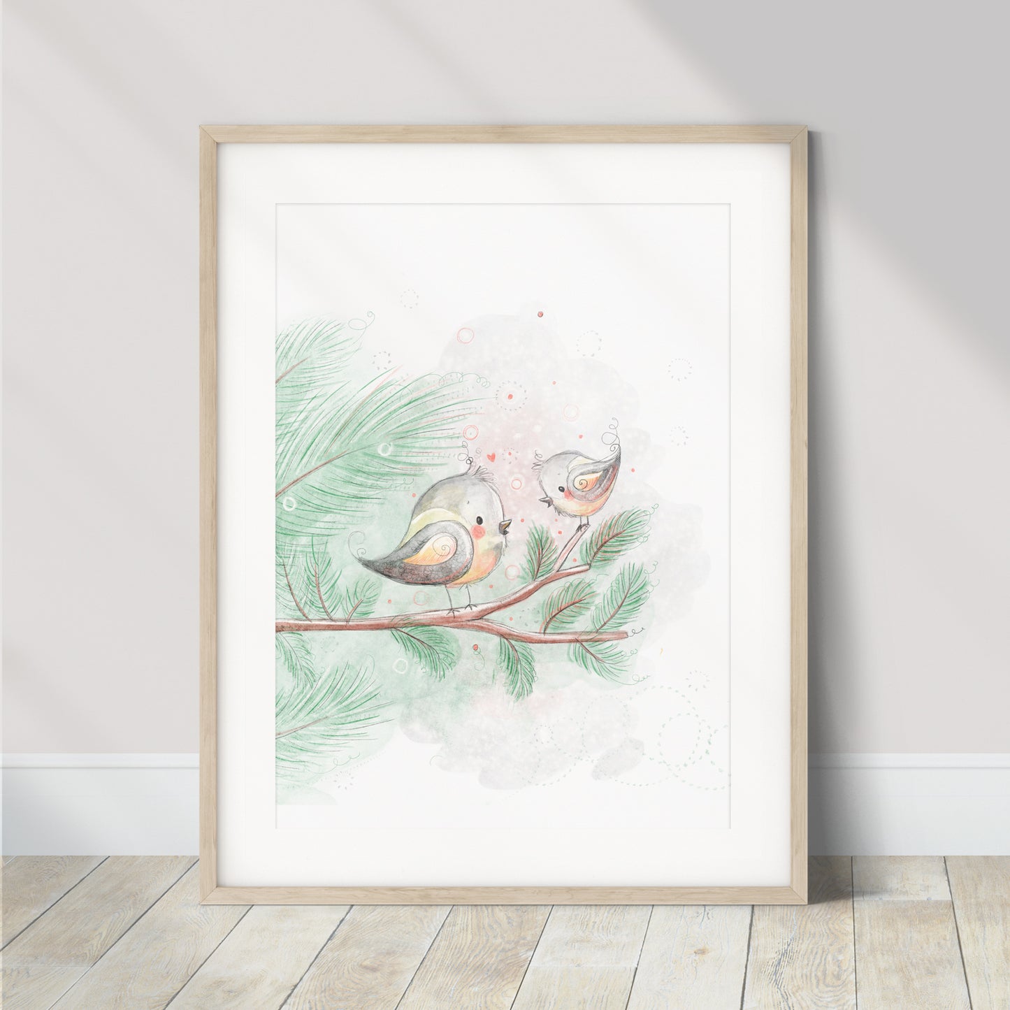 'Chickadees' Children's Wall Art Print
