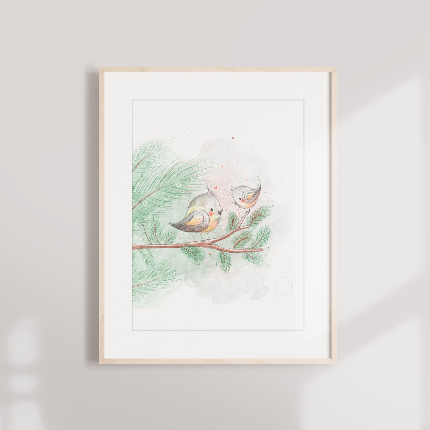 'Chickadees' Children's Wall Art Print
