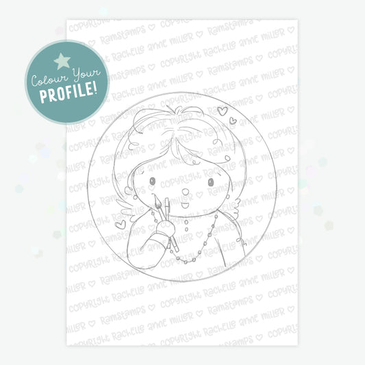 'Christine's Art' Profile Digital Stamp