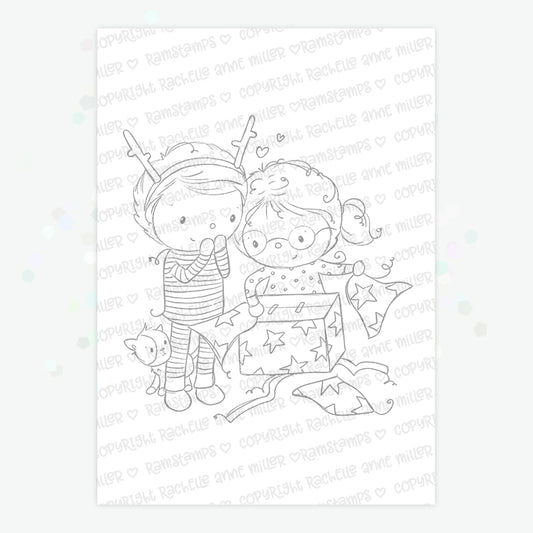 'Christmas Morning' Digital Stamp