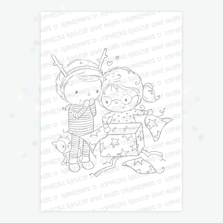 'Christmas Morning' Digital Stamp
