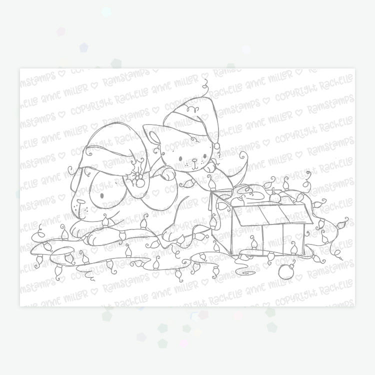 'Furry Friends' Christmas Digital Stamp