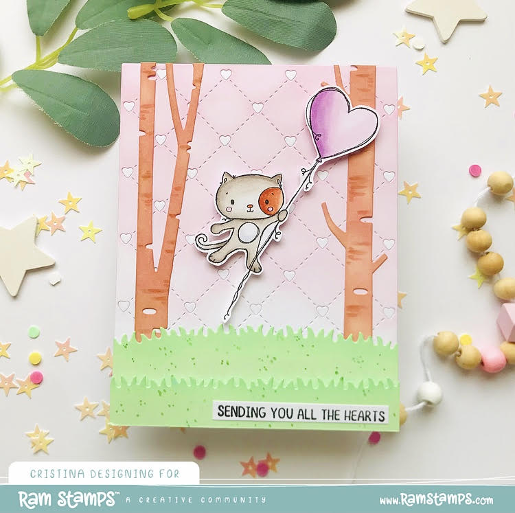 'Animal Valentines - Cat' Digital Stamp
