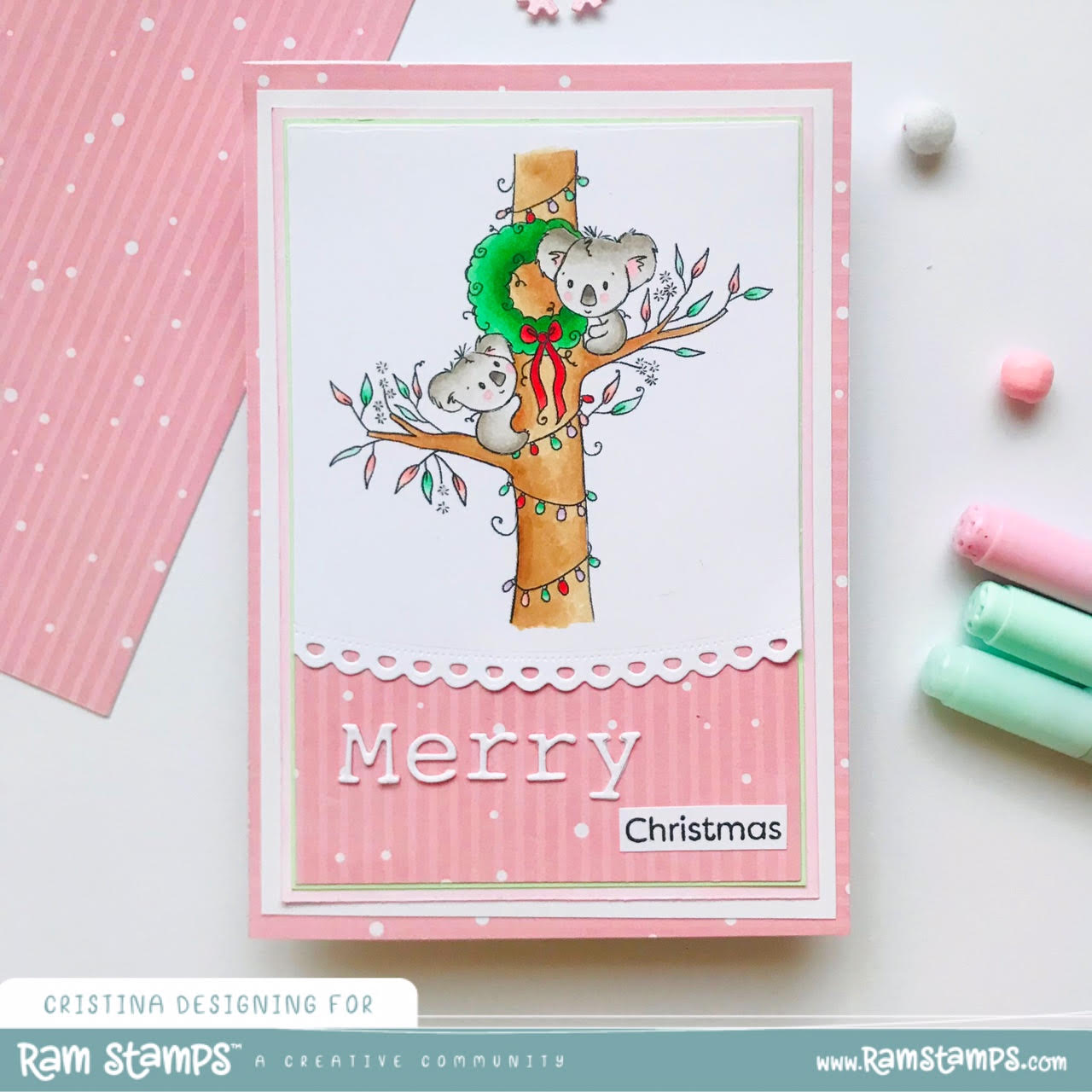 'Koala Christmas Tree' Digital Stamp