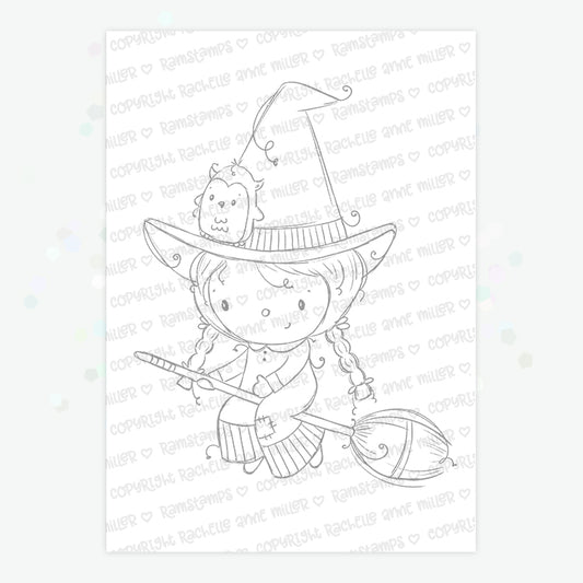 'Cute Witch' Digital Stamp