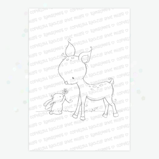 'Deer & Bunny' Digital Stamp