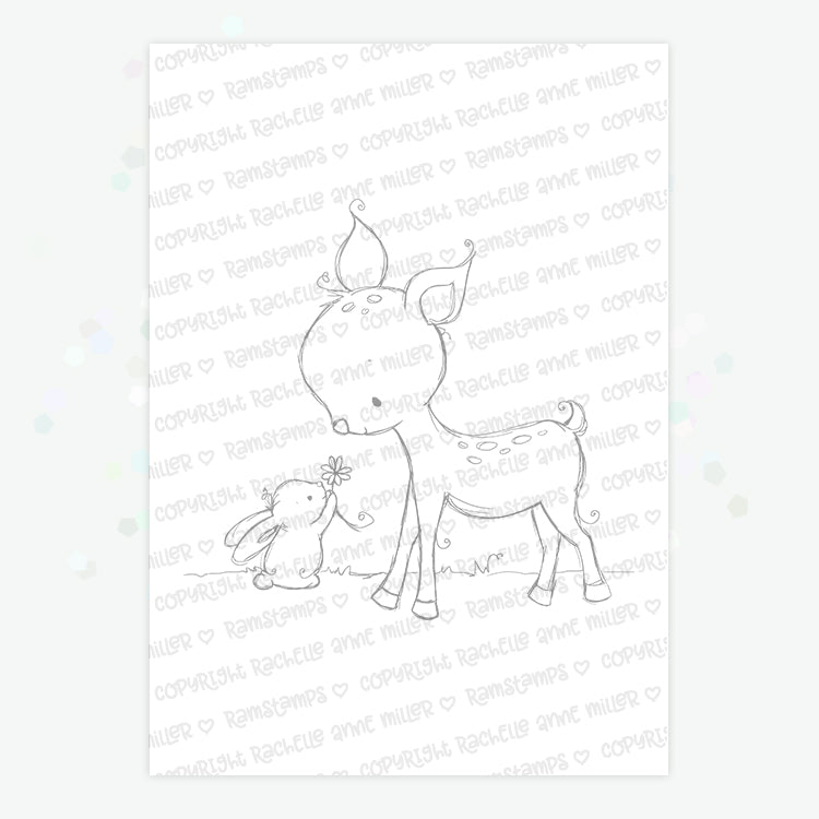 'Deer & Bunny' Digital Stamp