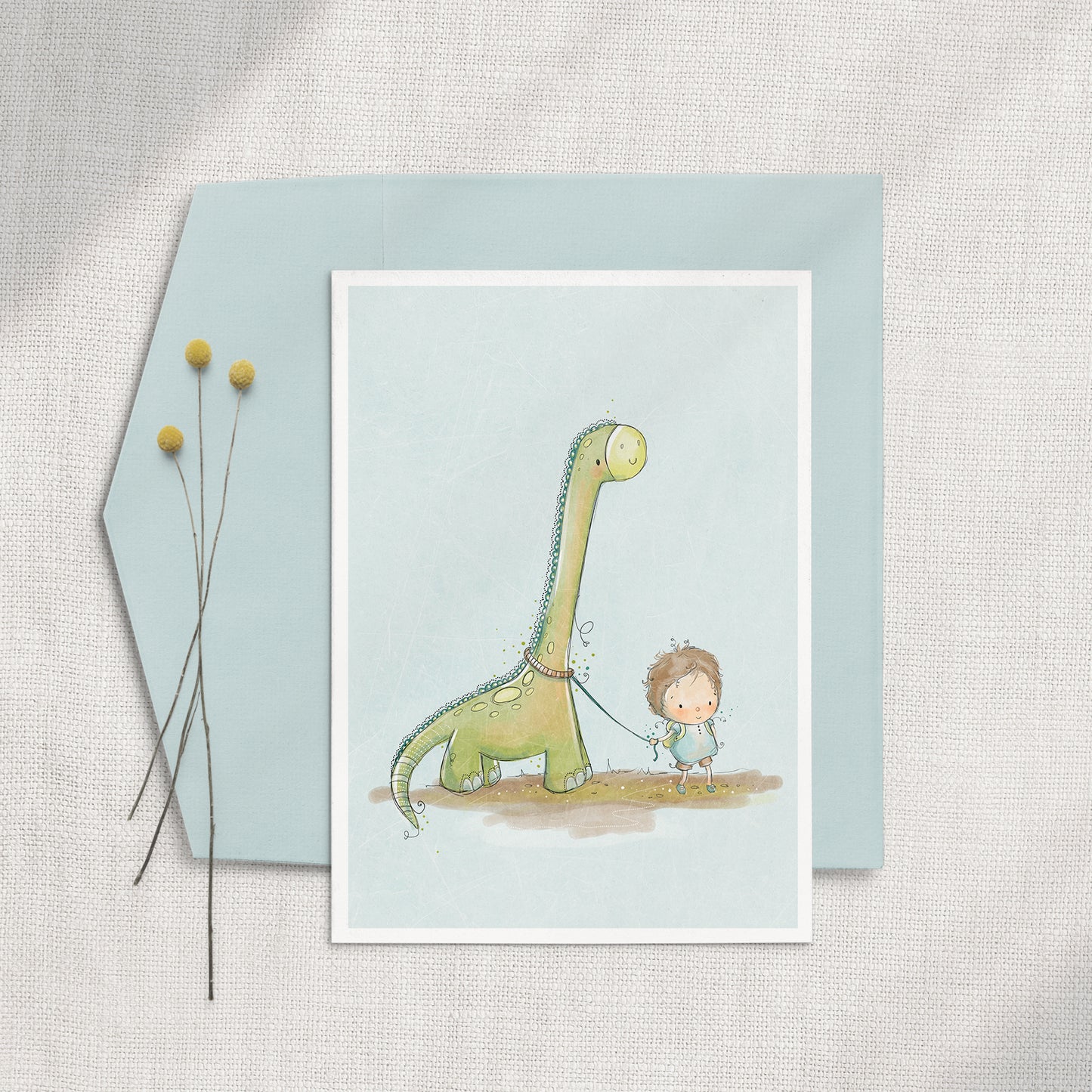 My Pet Dinosaur 5x7 Greeting Card