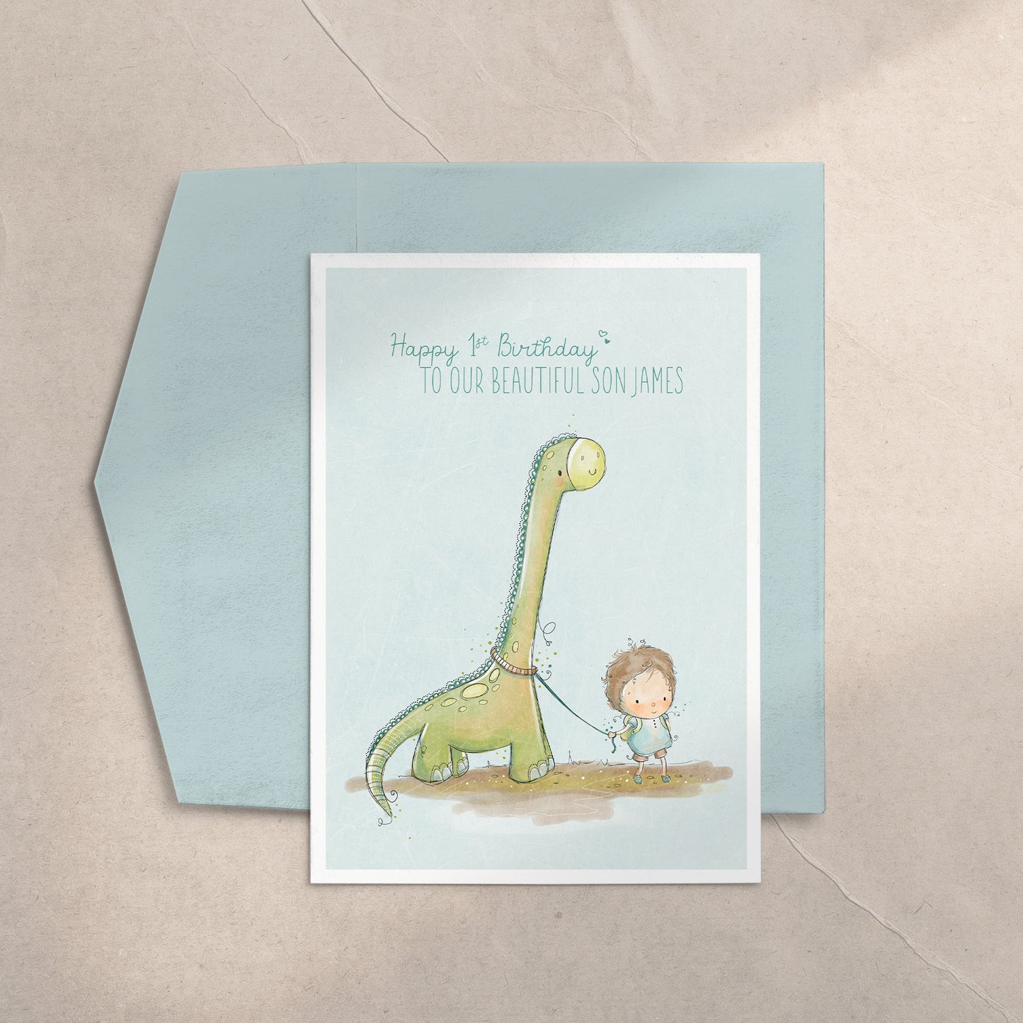 My Pet Dinosaur 5x7 Greeting Card