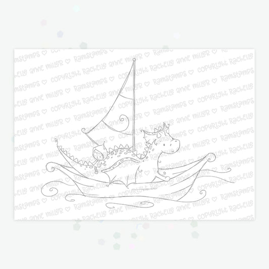 'Dragon Boat' Digital Stamp