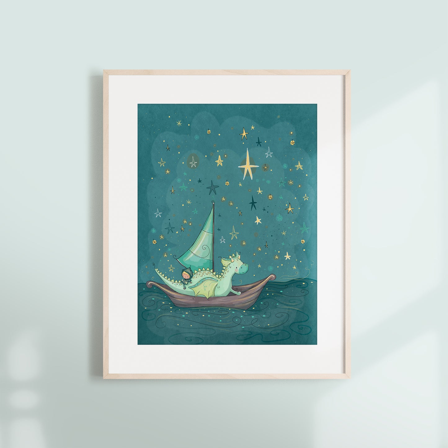 'My Favourite Dragon' Children's Wall Art Print